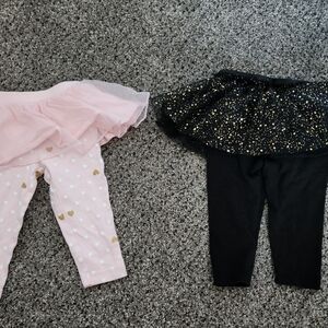 Carter's Pink and Black Baby Leggings with Skirts